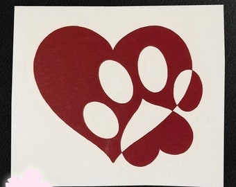 Vinyl Decal - Heart Paw