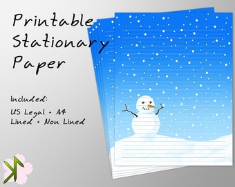 Printable Stationery Paper - Winter 0001