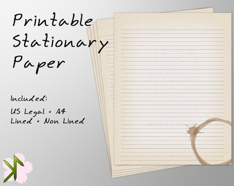 Printable Stationery Paper - Coffee Stains 01