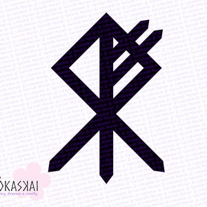 Puede incluir: Símbolo en blanco y negro del Vegvisir, un símbolo direccional nórdico, también conocido como el "buscador de caminos".