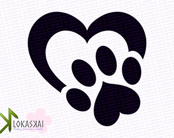 Plotter/Die-Cutter PNG Clipart - Heart with Paw