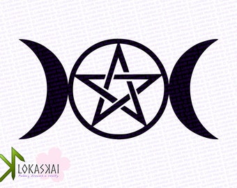 Plotter/Die-Cutter PNG Clipart - Pentacle - Tripple Moon