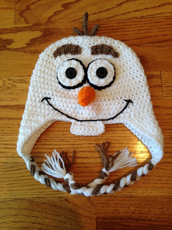 Frozen Olaf Snowman Crochet Hat | Etsy