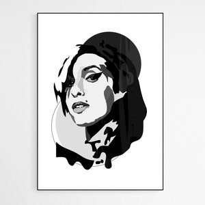 Amy Winehouse - Art Print - Black and White
