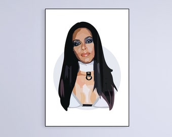 Aaliyah - Art Print - Music Print - RnB