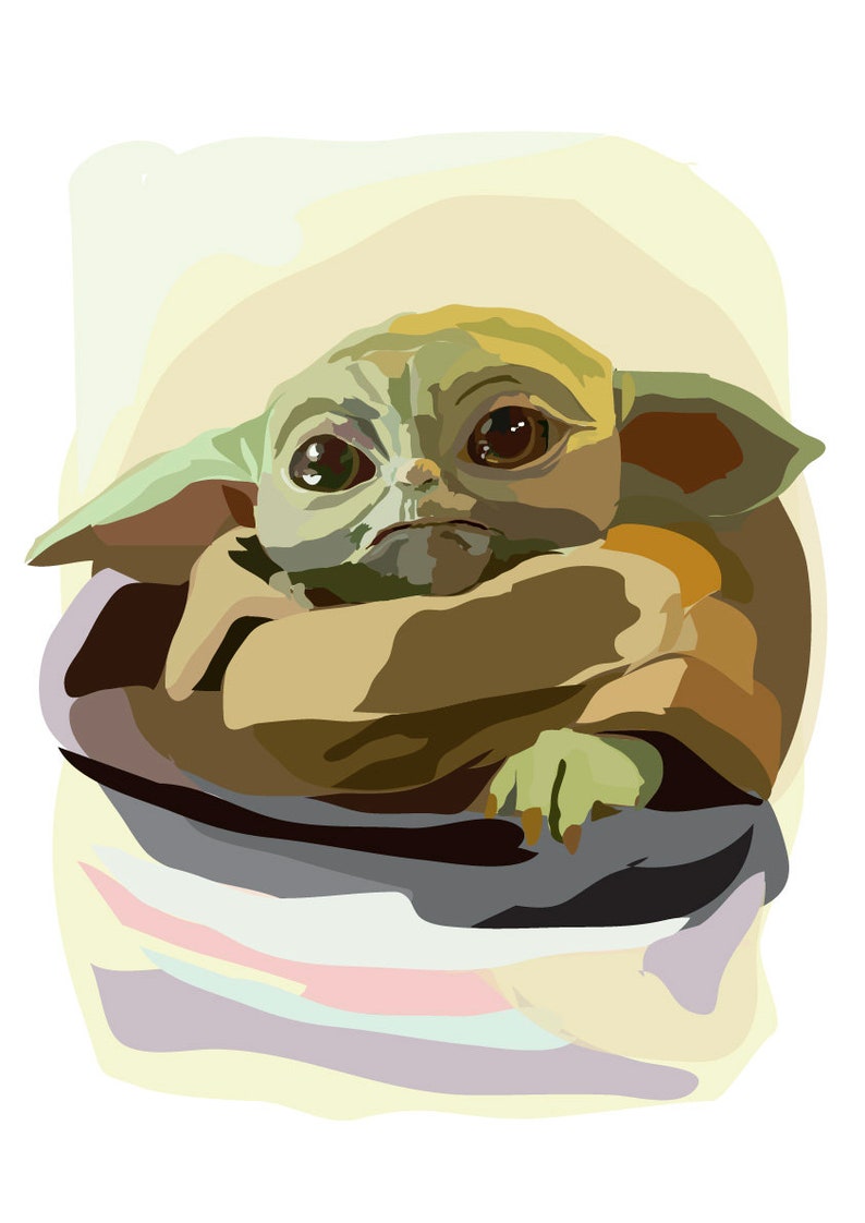 Pastel Baby Yoda the Mandalorian Art Print TV - Etsy