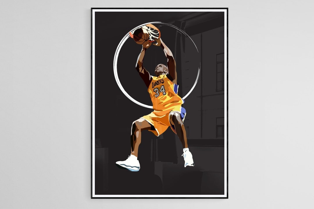 Shaquille O'neal Art Print Basketball Lakers 34 - Etsy