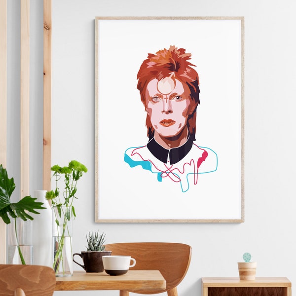 David Bowie - Art Print - Music Print - Androgynous Print - Colourful Print