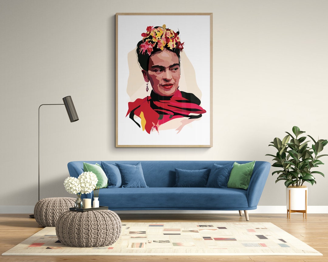 Frida Kahlo Art Print Flowers Mexico Artist Feminist Portrait - Etsy