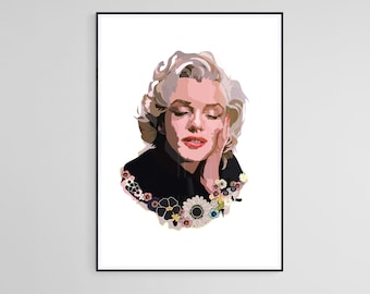Marilyn Monroe - Art Print - Feminist Print - Floral Print