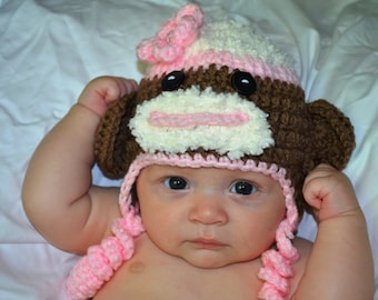 Sock Monkey Hat - Great Photo Prop