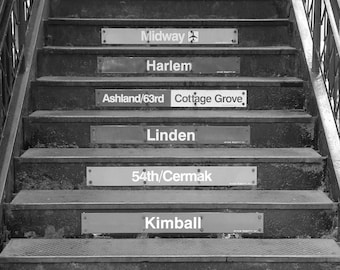 Chicago CTA L lines photo print, paper or canvas, black and white art photography, large picture wall decor 5x7 8x10 12x16 20x20 24x36 30x45