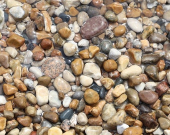 Pebbles art print, pebble beach photography, paper or canvas picture, photo of stones, rocks, Lake Michigan wall decor, sizes 5x7 to 32x48"