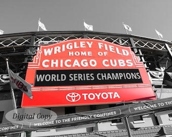 Chicago Cubs picture, INSTANT DOWNLOAD print, digital copy, Wrigley Field wall art, printable photo decor, 5x7 8x10 11x14 12x12 12x18 16x24"