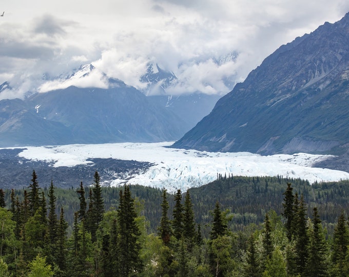 Alaska mountains print, Matanuska Glacier photo, mountains picture, Alaska wall art, Alaska decor, large paper or canvas, 5x7 to 40x60"