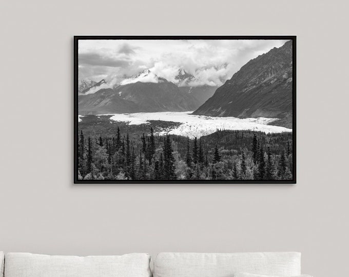Alaska mountains print, Matanuska Glacier photo, mountains picture, Alaska wall art, Alaska decor, large paper or canvas, 5x7 to 40x60"