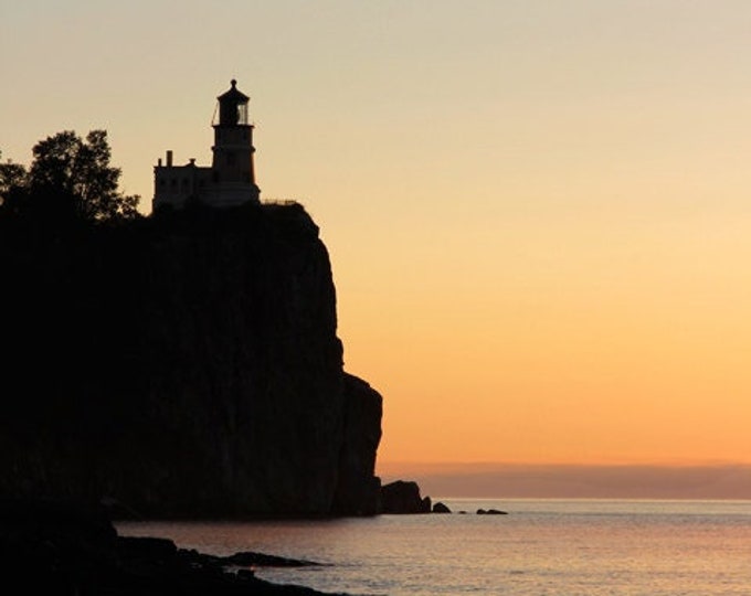 VERTICAL Split Rock Lighthouse photo print, Lake Superior art photography, sunrise picture, large paper/ canvas wall decor 8x10 11x14 24x36