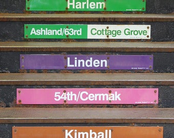 VERTICAL Chicago L lines print, Chicago CTA Stations, Chicago photography wall art, colorful print, Chicago canvas art, 5x7 8x10 11x14 32x48