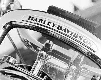 Harley Davidson art photo print, black and white motorcycle gift, paper or canvas, large photography wall decor, 5x7 8x10 11x14 16x20 32x48