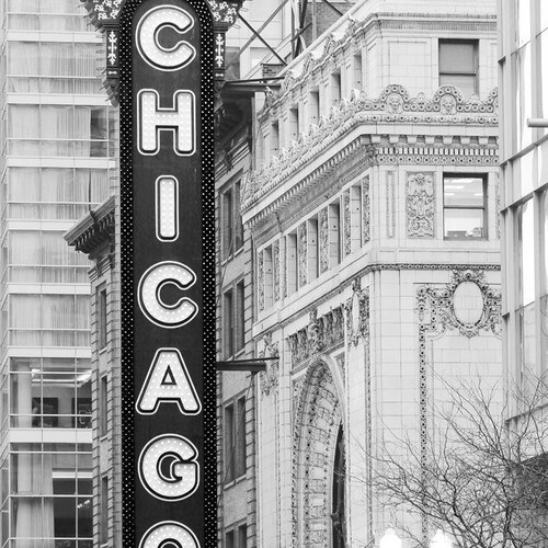 Chicago Wall Art Chicago Skyline Black and White City Etsy