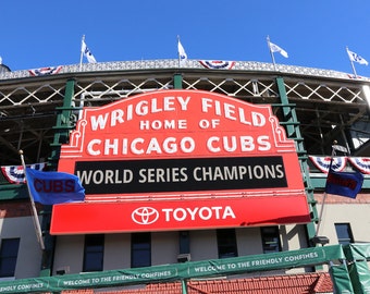 Chicago Cubs World Series picture, large photo or canvas, Wrigley Field print, wall art gift, sports baseball decor 8x10 11x14 20x30 30x45
