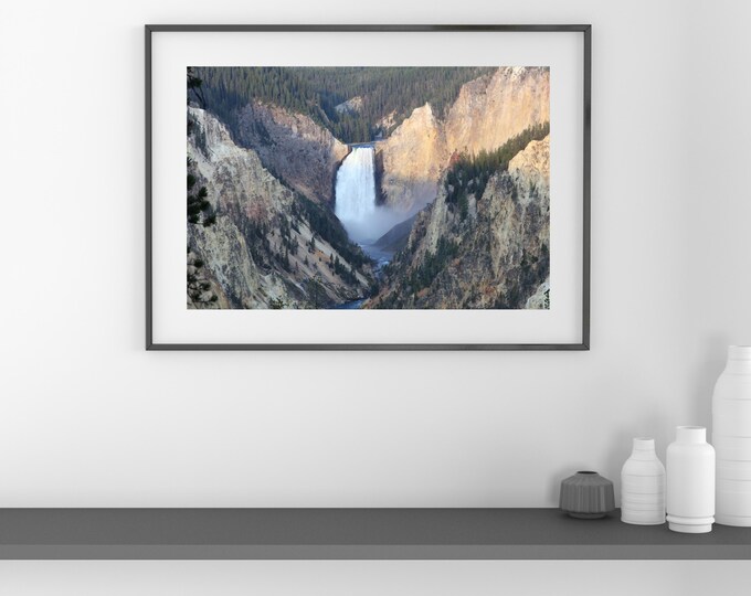 Yellowstone Falls photo print, National Park picture, American West photography, large Wyoming art, paper, canvas, 5x7 to 32x48 inches