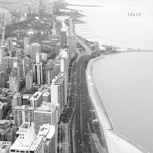 Chicago Lake Shore Drive photo print, Chicago photography, black and white art, large wall art, paper or canvas picture, 5x7 8x10 to 24x36 image 4