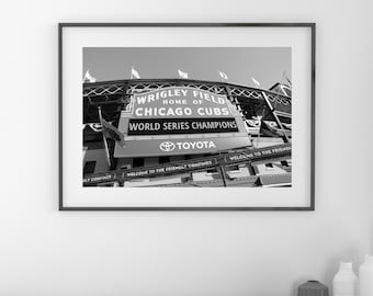 Chicago photo print, Wrigley Field wall art, 2016 Cubs World Series Champions, Chicago Cubs gift, framed art, poster, canvas, 5x7 to 32x48"