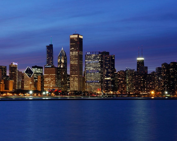 Chicago Skyline Photography Art Photo Print 8x10 Picture Etsy