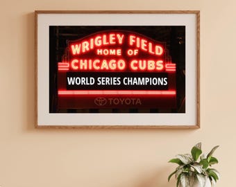 Chicago Cubs World Series Champions, Wrigley Field photo print, sports art photography, baseball gifts, large canvas or paper 5x7 to 40x60"