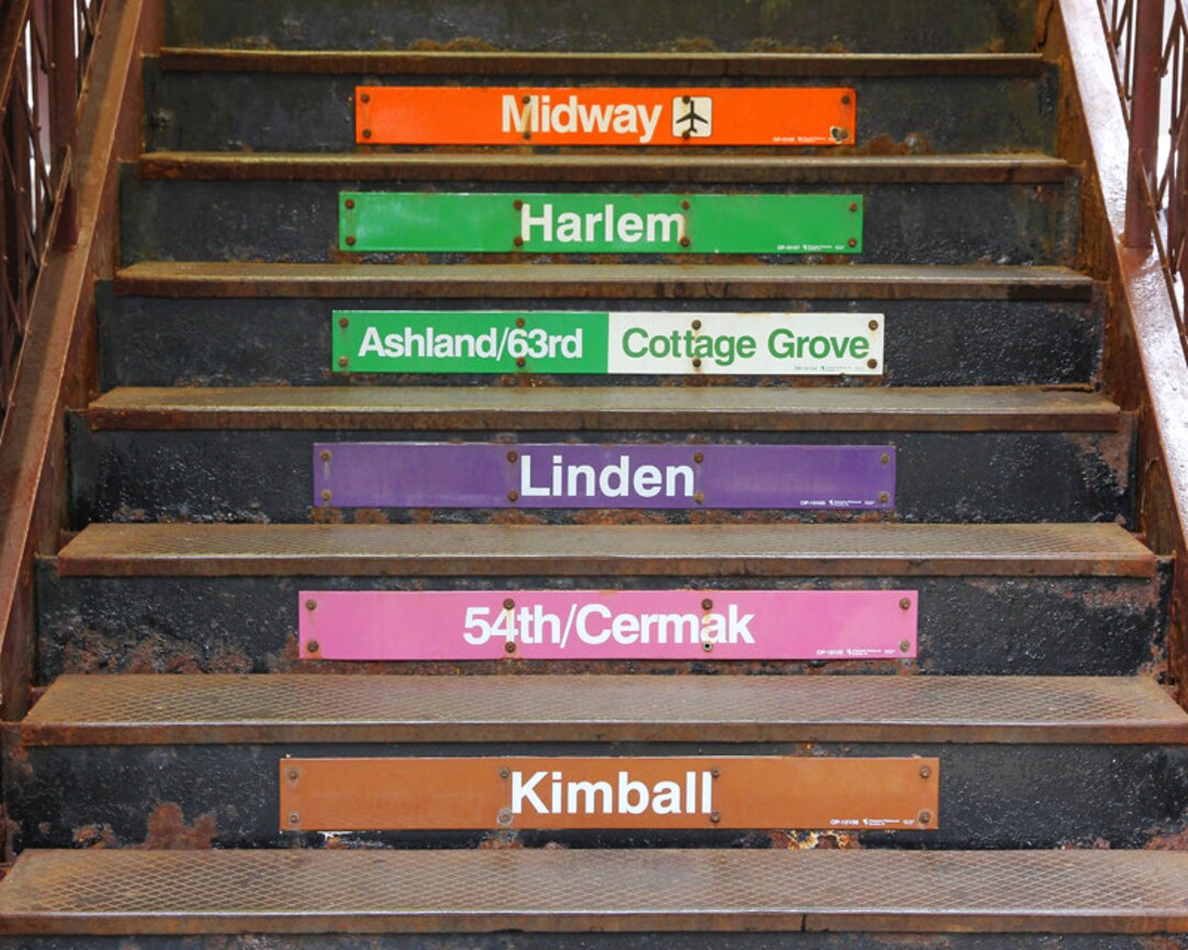Chicago CTA Stations, Chicago L Lines Print, Chicago Photography Wall ...
