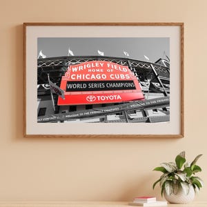 Chicago Cubs print, Wrigley Field marquee sign, 2016 World Series Champions, Chicago sports gift, canvas wall art 5x7 8x10 20x30 30x45