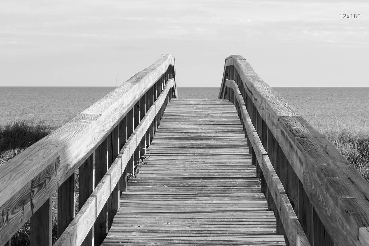 Beach decor, ocean wall art, St George Island photo print, black and ...