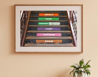 Chicago CTA Stations, Chicago L lines print, Chicago photography wall art, colorful print, Chicago canvas art, 5x7 8x10 12x12 11x14 32x48"