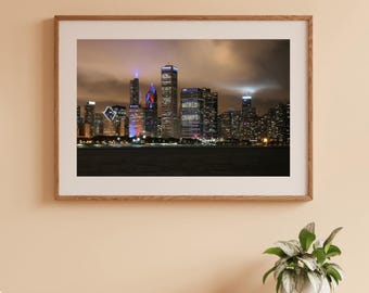 Chicago Cubs Skyline, paper or canvas photo, World Series print, large picture, photography wall art, 5x7 to 30x45 inch, Christmas gift