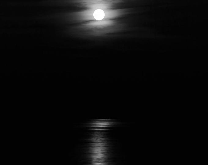 Moon Reflection, INSTANT DOWNLOAD moon art, digital print copy, printable photo, black and white photography decor, 5x7 to 20x30"
