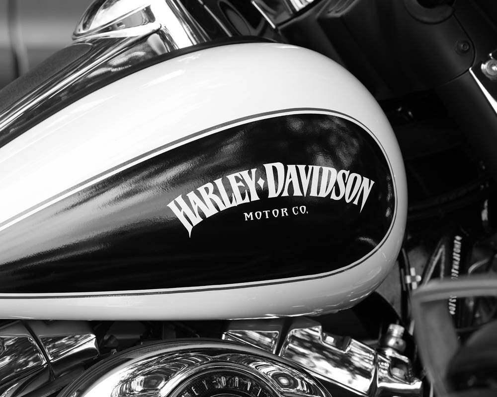 Harley Davidson Motorcycle Logos in Black and White