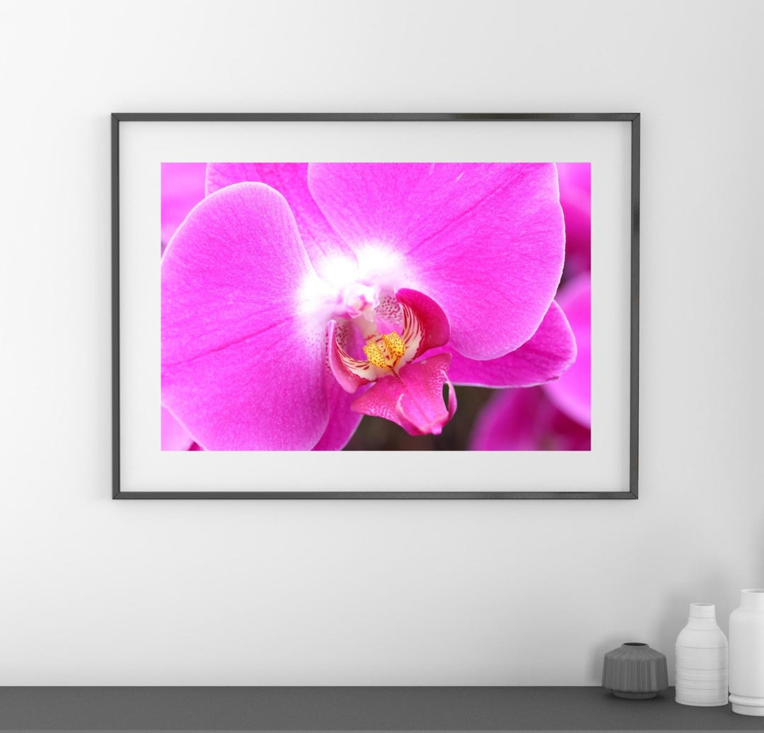 Orchid GALLERY MADE IN KOREA 絵画　アート　壁掛け Orchid Wall Art, Faux Purple Orchid Wall Art, Wood Wall Hanging