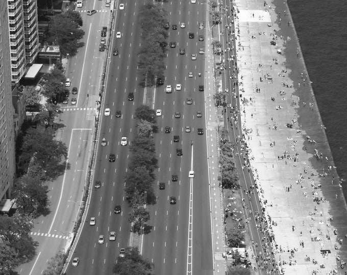 VERTICAL Chicago Lake Shore Drive print, black and white Chicago print, Chicago wall art, large paper, framed print or canvas, 5x7 to 32x48"