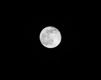 Full Moon art photo print, night photography, large picture, paper or canvas, black wall home decor 5x7 8x10 11x14 12x12 16x20 20x30 24x36