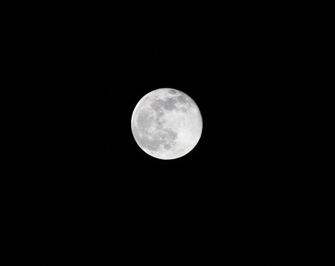 Full Moon art photo print, night photography, large picture, paper or canvas, black wall home decor 5x7 8x10 11x14 12x12 16x20 20x30 24x36