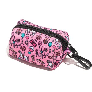 Pink Dog Poop Bag Holder, Carnival, Dog Bag Holder, Clip on Dog Waste Bag, Pet Pouch with Zipper, Cute Dog Pouch, Poop Pouch, Dog Mom Gift