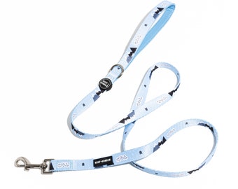 Snow Mountain Nature Blue Dog Leash, blue sky and clouds leash, comfort grip leash, hiking leash for puppy, boy puppy gift, unisex dog leash