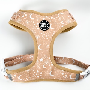 Moon and Stars celestial Adjustable Dog Harness, unisex harness, harness for puppy, no pull harness, unisex dog harness, tarot, girl puppy