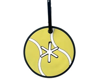 Tennis Ball Poopy Loop Hands Free Used Poop Bag Holder, clip on waste bag carrier, dog walking poo clip, hands free dog walk, bag carrier