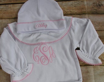 Baby Girl Coming Home Outfit -Personalized Newborn Coming Home Gown-Baby Shower Gift-Newborn Baby Girl Outfit