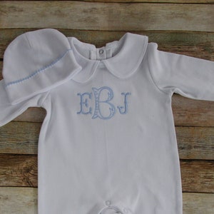 Newborn Baby Footie-Baby Boy Romper-Newborn Coming Home Outfit-Collared Footie