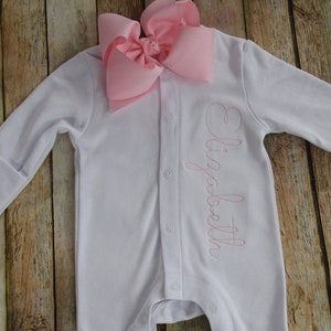 Baby Girl Coming Home Outfit Baby Girl Clothes Personalized Baby Girl Gift Personalized Baby Footie Newborn Girl Footie Newborn Girl Hat