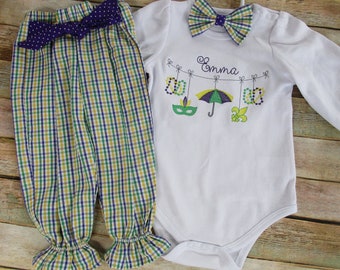 Mardi Gras Baby Shirt-Mardi Gras Baby Girl Outfit-Mardi Gras Newborn Baby Girl Outfit-Baby Coming Home Outfit