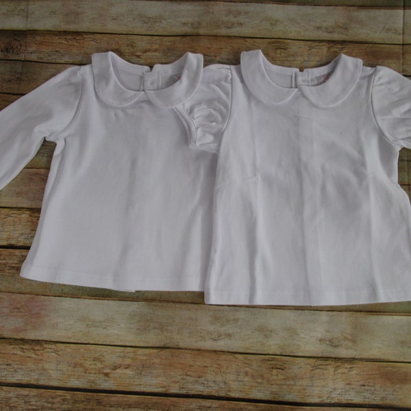 Girl Peter Pan Collar Shirt-Peter Pan Collared Shirt-Girl White shirt